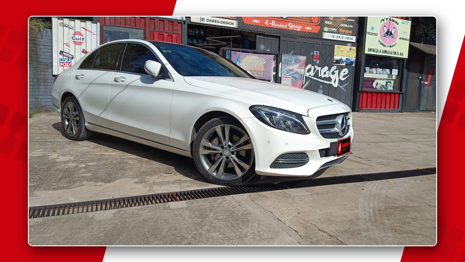 Mercedes-Benz Clase C blanco después del detailing