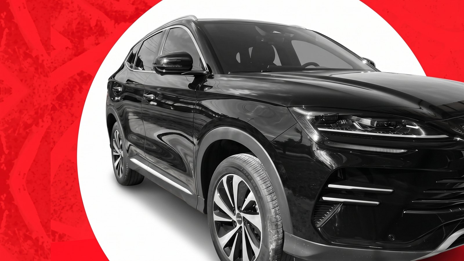 BYD Seal U negra, vista tres cuartos frontal